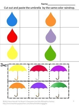 Weather Theme, Kindergarten Math Worksheets, Number Matching, Alphabet