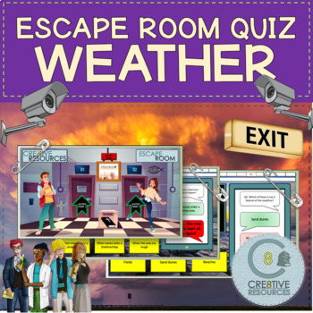 Preview of The Weather Types Revision Escape Quiz - Like boom cards