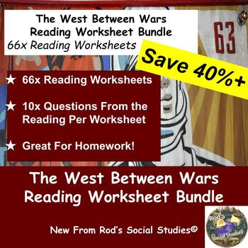 Preview of The West Between Wars Chapter Reading Worksheet Bundle **Editable**