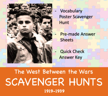 Preview of The West Between the Wars 1919-1939 World History Scavenger Hunt Bundle