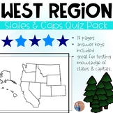 The West Region States and Capitals Quiz Pack