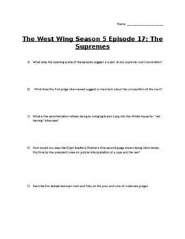 Preview of The West Wing S5E17: The Supremes