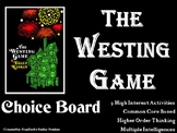 The Westing Game Choice Board Novel Study Activities Menu 