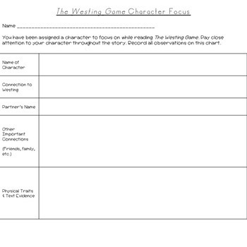 The Westing Game: Comprehension Guide & Final Project (BUNDLE) | TpT