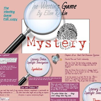 Preview of The Westing Game Novel Study Google Hyperdoc -Character/Clue/Mystery Analysis