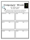 "The Westing Game", by E. Raskin, Vocabulary Words Packet