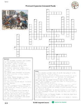 The Westward Expansion Crossword Puzzle Grades 6 8 (PDFs) TpT