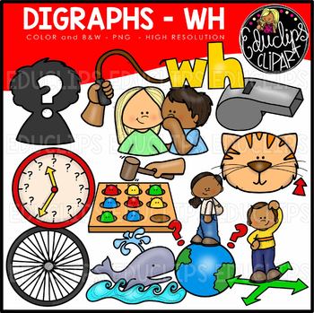 Preview of Digraph~WH Clip Art Bundle {Educlips Clipart}