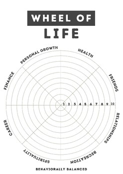 Preview of The Wheel of Life - Goal Setting - Holistic View of a Person's Well-Being
