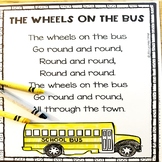 The Wheels on the Bus Nursery Rhyme Poetry Notebook Black 
