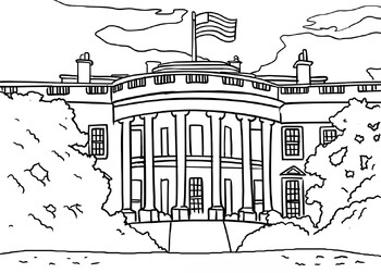Preview of The White House - 4 PDFs to print and color 4 different sized posters