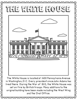 The White House Informational Text Coloring Page Craft Or Poster