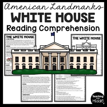 Preview of The White House in Washington DC Reading Comprehension Worksheet Capital