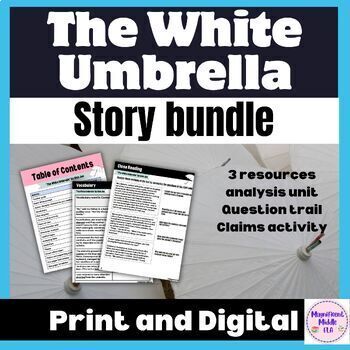 Preview of The White Umbrella by Gish Jen,Short story unit,comprehension activities, bundle