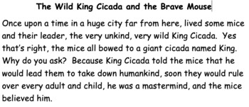 Preview of The Wild Cicada and The Brave Mouse: Decodable Text -ind and -ild