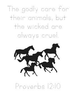 The Wild Horses of Sweetbriar Bible Verse Printable (Proverbs 12:10)