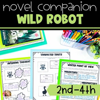 Preview of The Wild Robot Novel Study: Comprehension, Vocabulary, Projects, & Tests