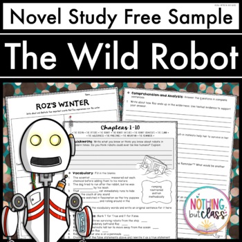Preview of The Wild Robot Novel Study FREE Sample | Worksheets and Activities