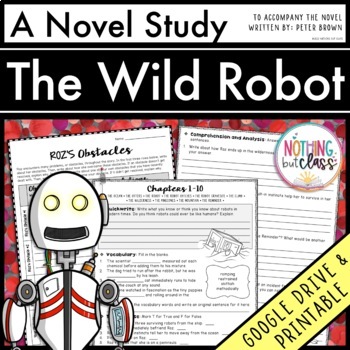 Preview of The Wild Robot Novel Study Unit - Comprehension | Activities | Tests
