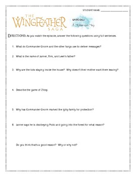 Preview of The Wingfeather Saga Episode 2 Student Comprehension Check