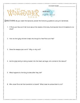 Preview of The Wingfeather Saga Episode 5 Student Comprehension Check