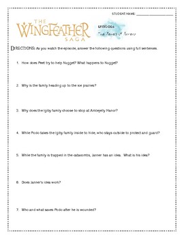 Preview of The Wingfeather Saga Episode 6 Student Comprehension Check