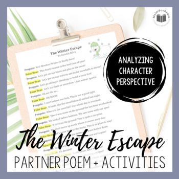Preview of The Winter Escape | Winter Partner Poem + Activities