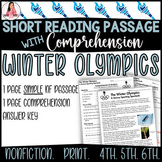 The Winter Olympics, December Nonfiction Reading Passage w