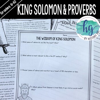 king solomon prays for wisdom activity sheets