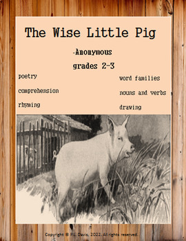 Preview of The Wise Little Pig Poetry Distance Learning