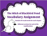 The Witch of Blackbird Pond Vocabulary Assignment