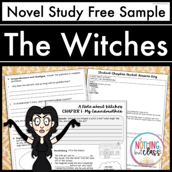 Preview of The Witches Novel Study FREE Sample | Worksheets and Activities
