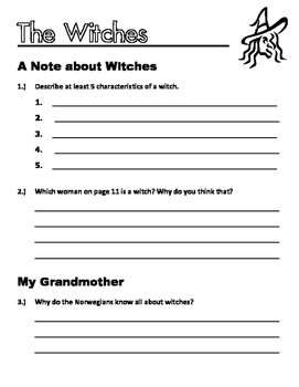 the witches roald dahl worksheets