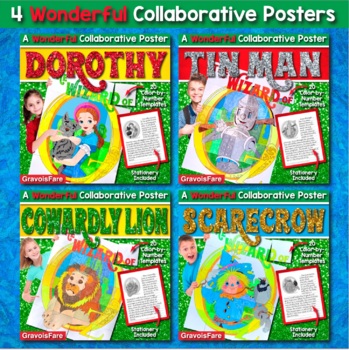 Preview of The Wizard of Oz BUNDLE of 4 Collaborative Posters -- Art and Writing Activity
