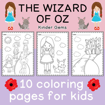 Preview of Magical Wizard of Oz Coloring Sheets for Children