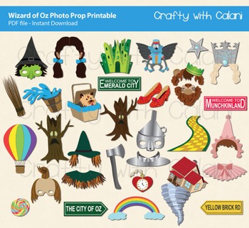 Preview of The Wizard of Oz Photo Booth Prop Printable