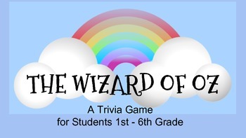 Preview of The Wizard of Oz (Movie/Film) Team Trivia Game / Review Activity