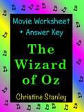 The Wizard of Oz Worksheet & Movie Project + Answer Key
