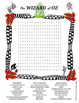 Preview of The Wizard of Oz word search puzzle worksheet