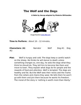 Preview of The Wolf and the Dogs - Small Group Reader's Theater by Aesop