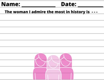 Preview of The Woman I Admire The Most- Women History Writing Prompt- Easel Worksheet