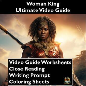 Preview of The Woman King Movie Guide Activities: Worksheets, Reading, Coloring, & More!