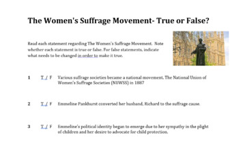 Preview of The Women's Suffrage Movement in Britain True or False