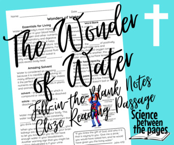 Preview of The Wonder of Water Fill-in-the-Blank Notetaking Guide and Cloze Reading Passage
