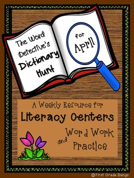 Preview of Dictionary Hunts for Literacy Centers- April