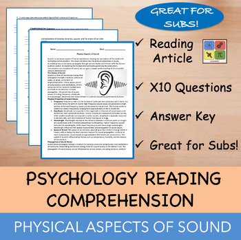 Preview of The Working of the Human Ear - Psychology Reading Passage - 100% EDITABLE