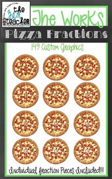 Preview of The Works Pizza Themed Fraction Clip Art Set