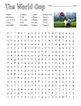 Preview of The World Cup - Wordsearch w Key & Soccer Player Quotes & Zentangles to Color
