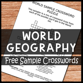 the world geography sampler crossword puzzle set by global guy ink