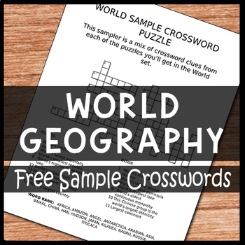 Preview of The World Geography Sampler Crossword Puzzle Set